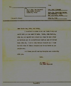 Marine Pvt Jack Lipscomb's Condolence Letter To The Family (Jack would be killed on Iwo Jima